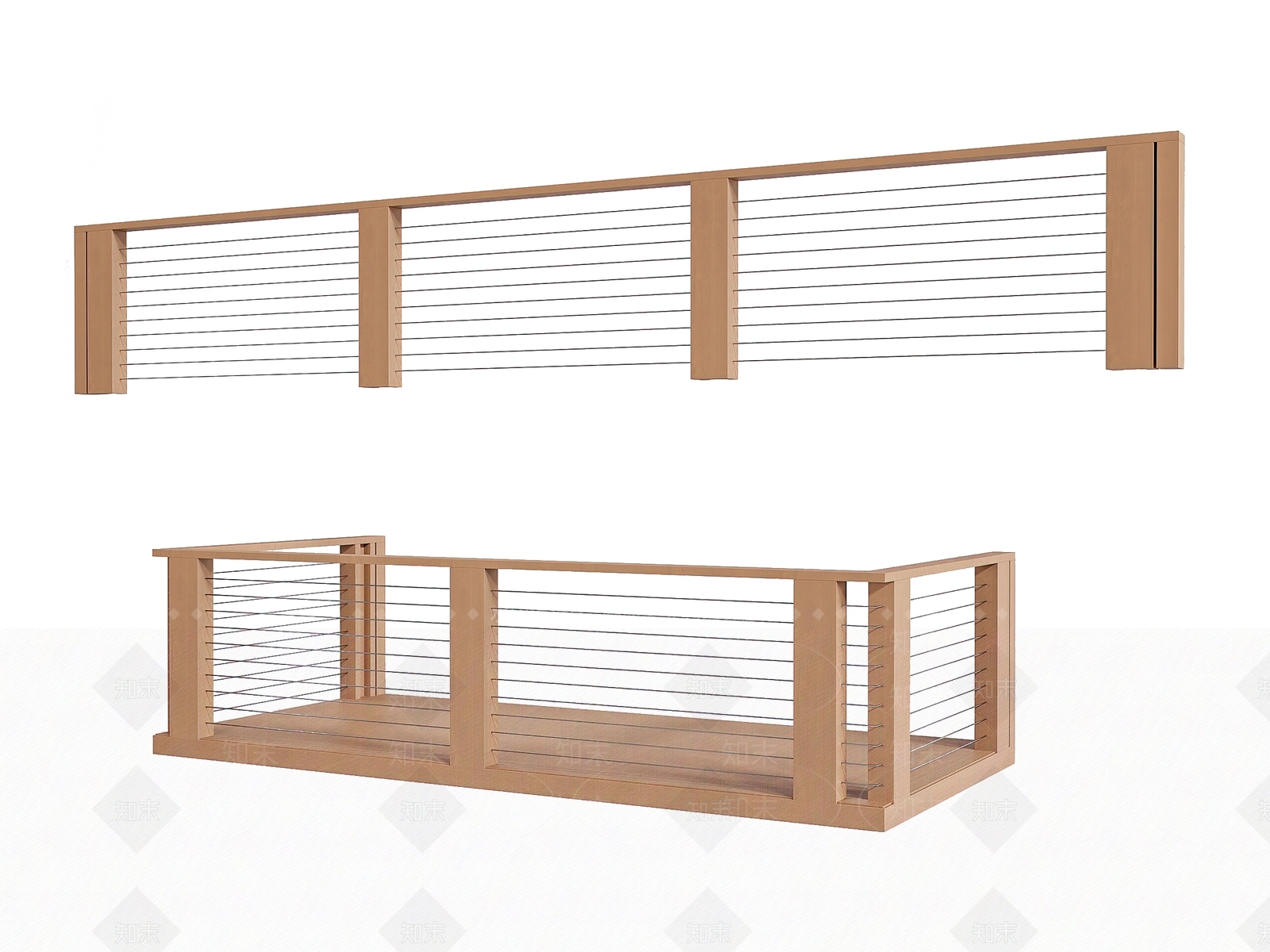 新中式实木栏杆SU模型下载【ID:1130044551】