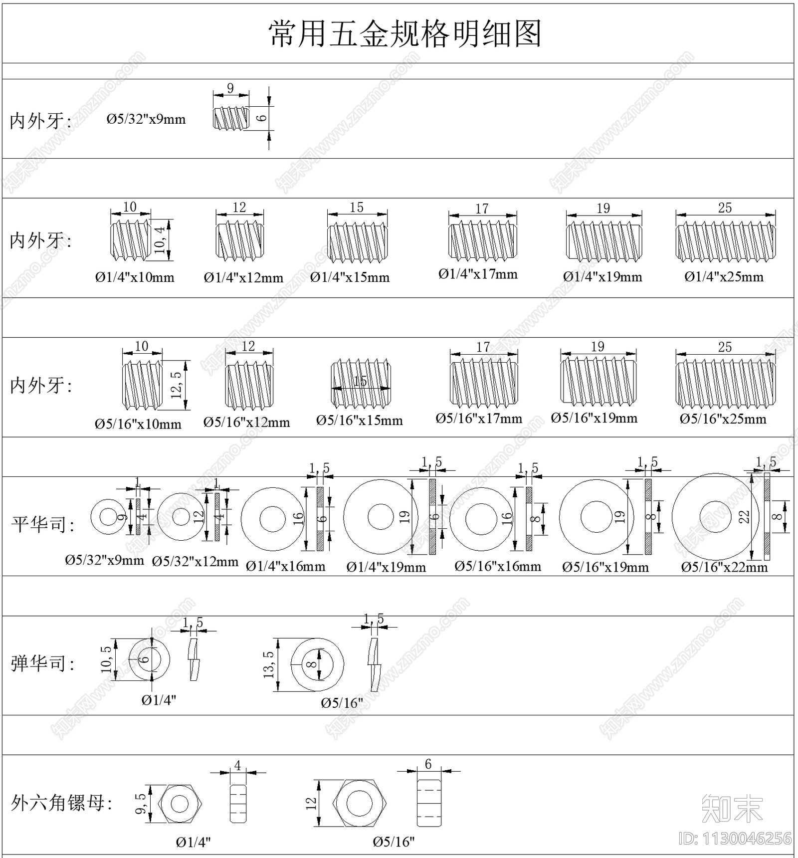 家具五金标准施工图下载【ID:1130046256】