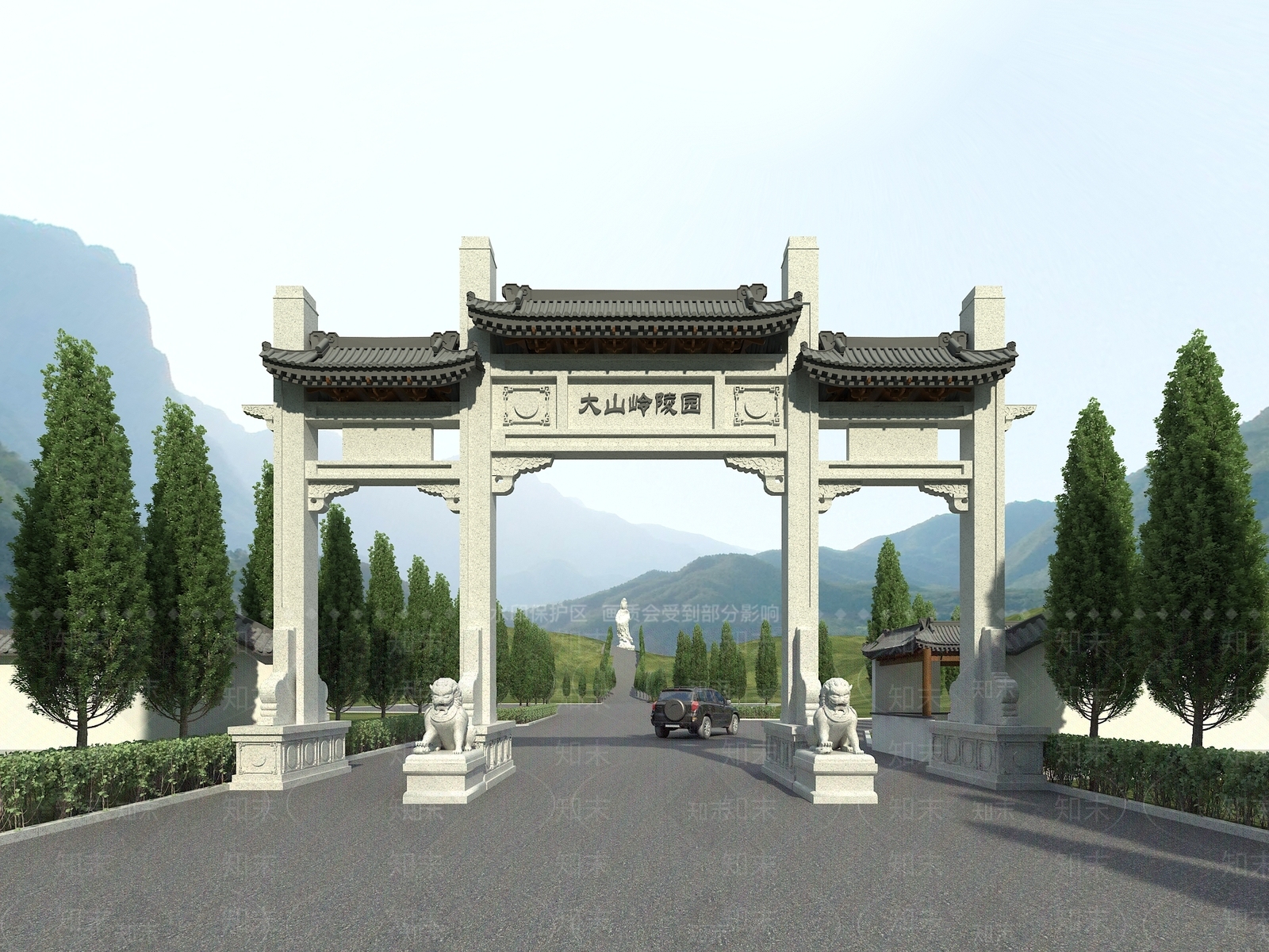 中式牌坊牌楼SU模型下载【ID:1130059994】
