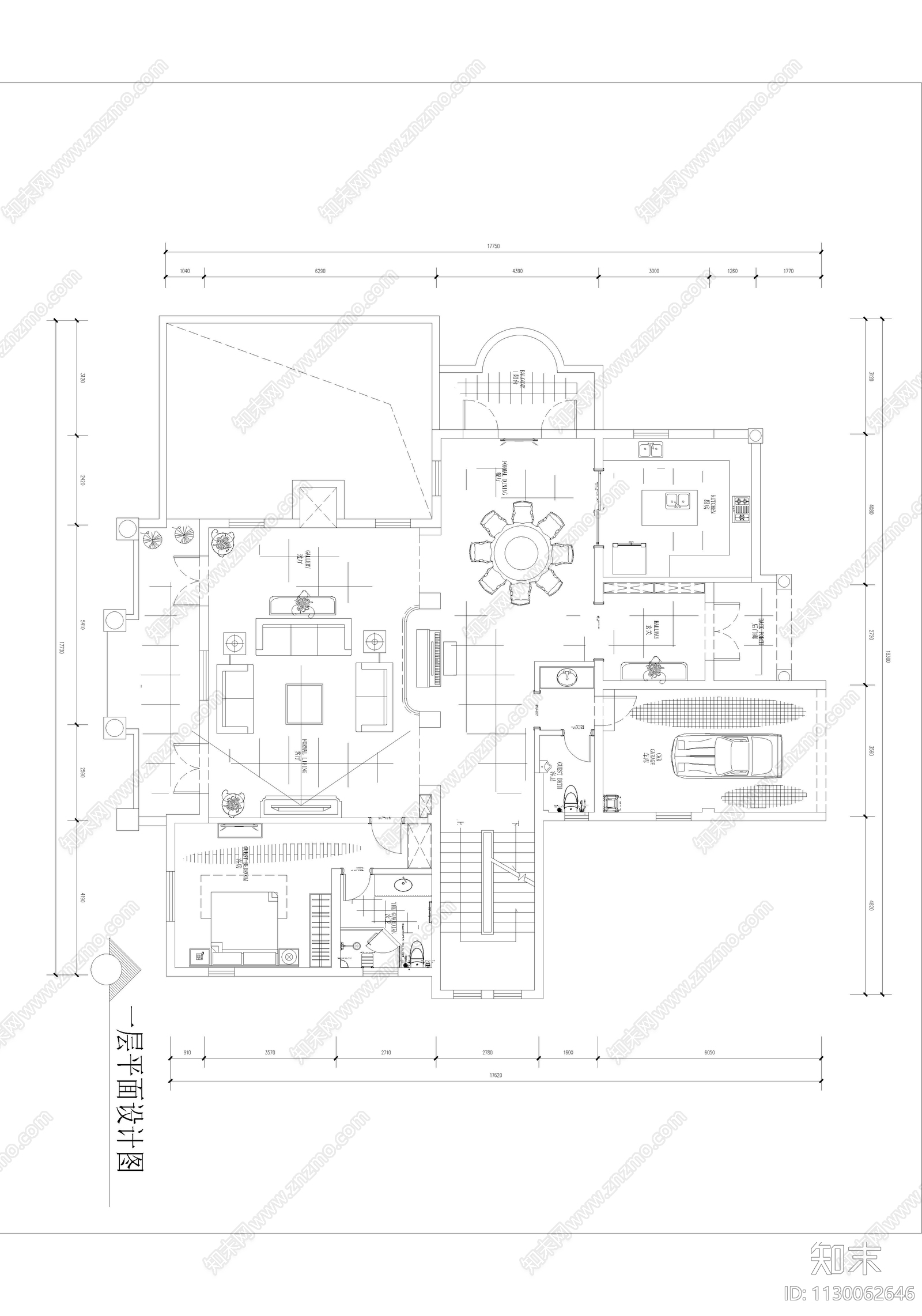 嘉兴普罗旺斯别墅室内施工图cad施工图下载【ID:1130062646】