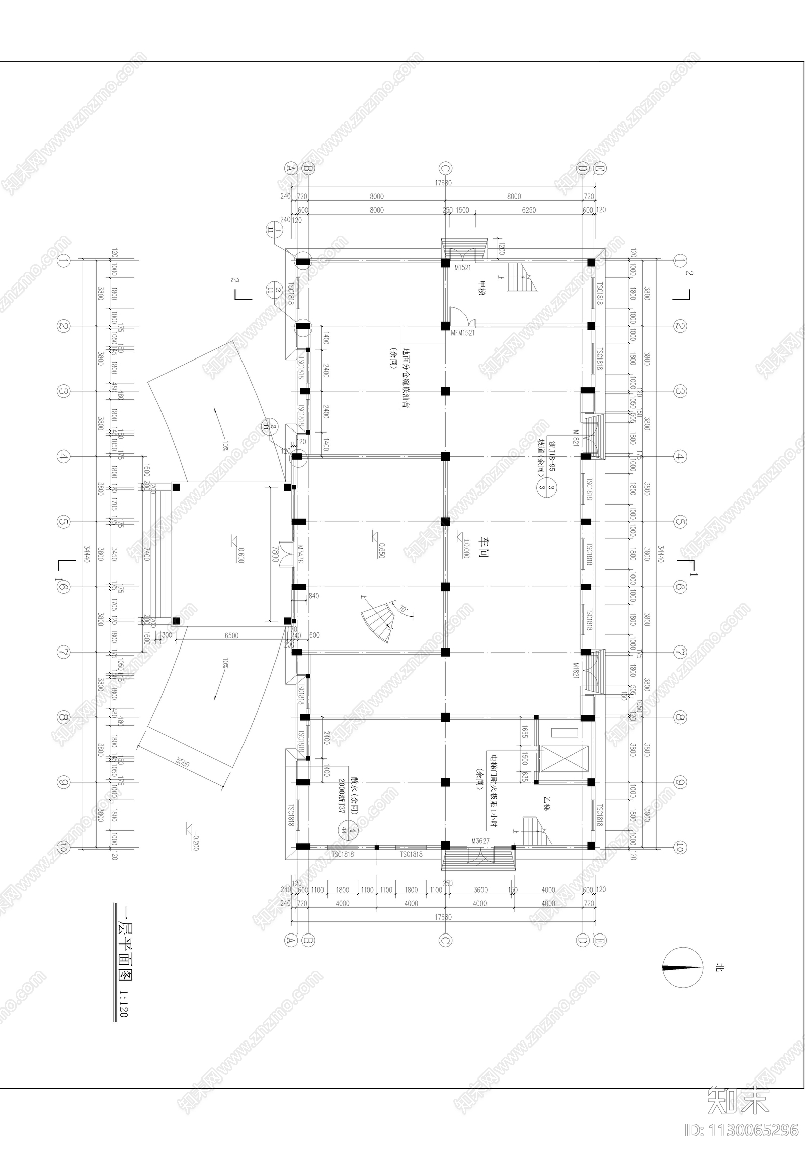 五金冲压车间建筑施工图下载【ID:1130065296】