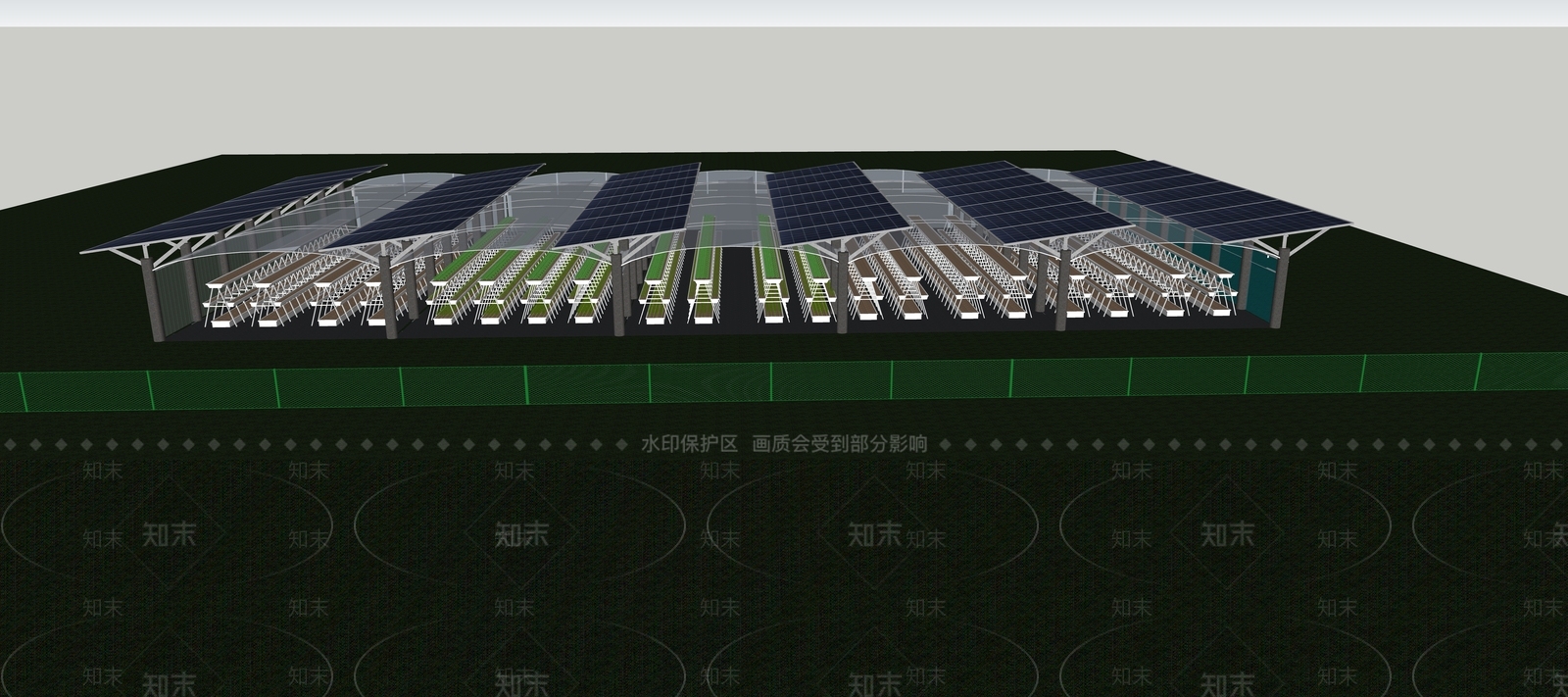 现代太阳能生态种植大棚SU模型下载【ID:1130067102】