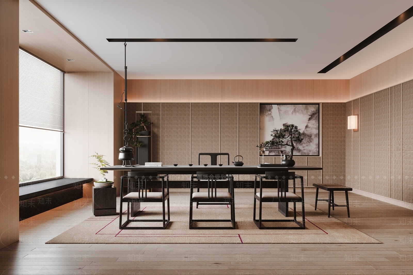 新中式茶室3D模型下载【ID:1130068292】