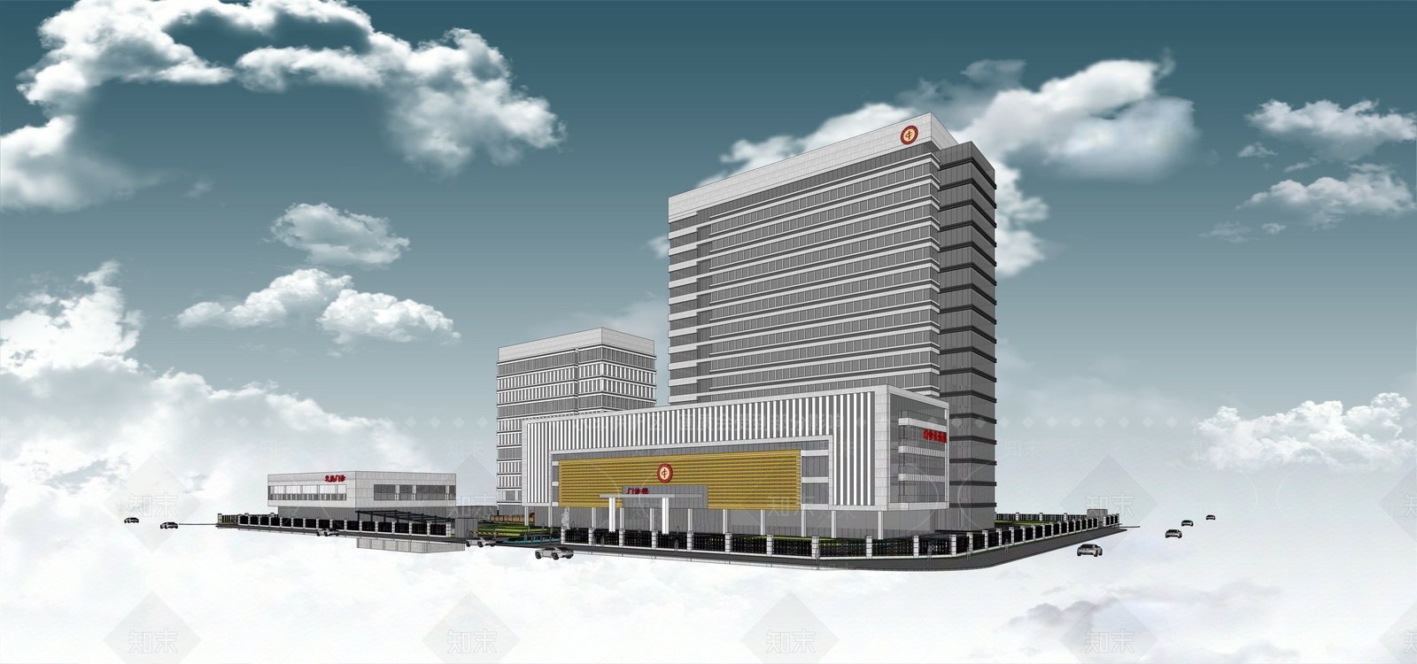 现代医疗建筑SU模型下载【ID:1130072276】
