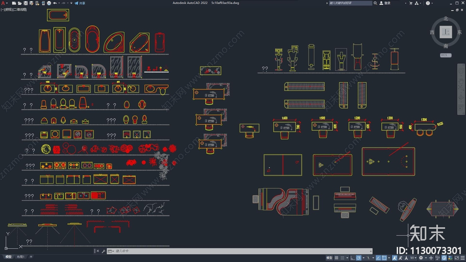 常用洁具模型cad施工图下载【ID:1130073301】
