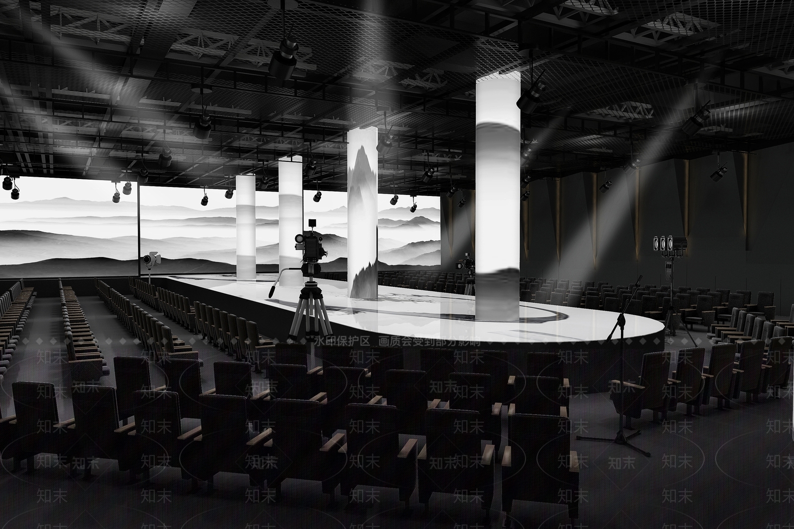 现代走秀T台3D模型下载【ID:1130077032】