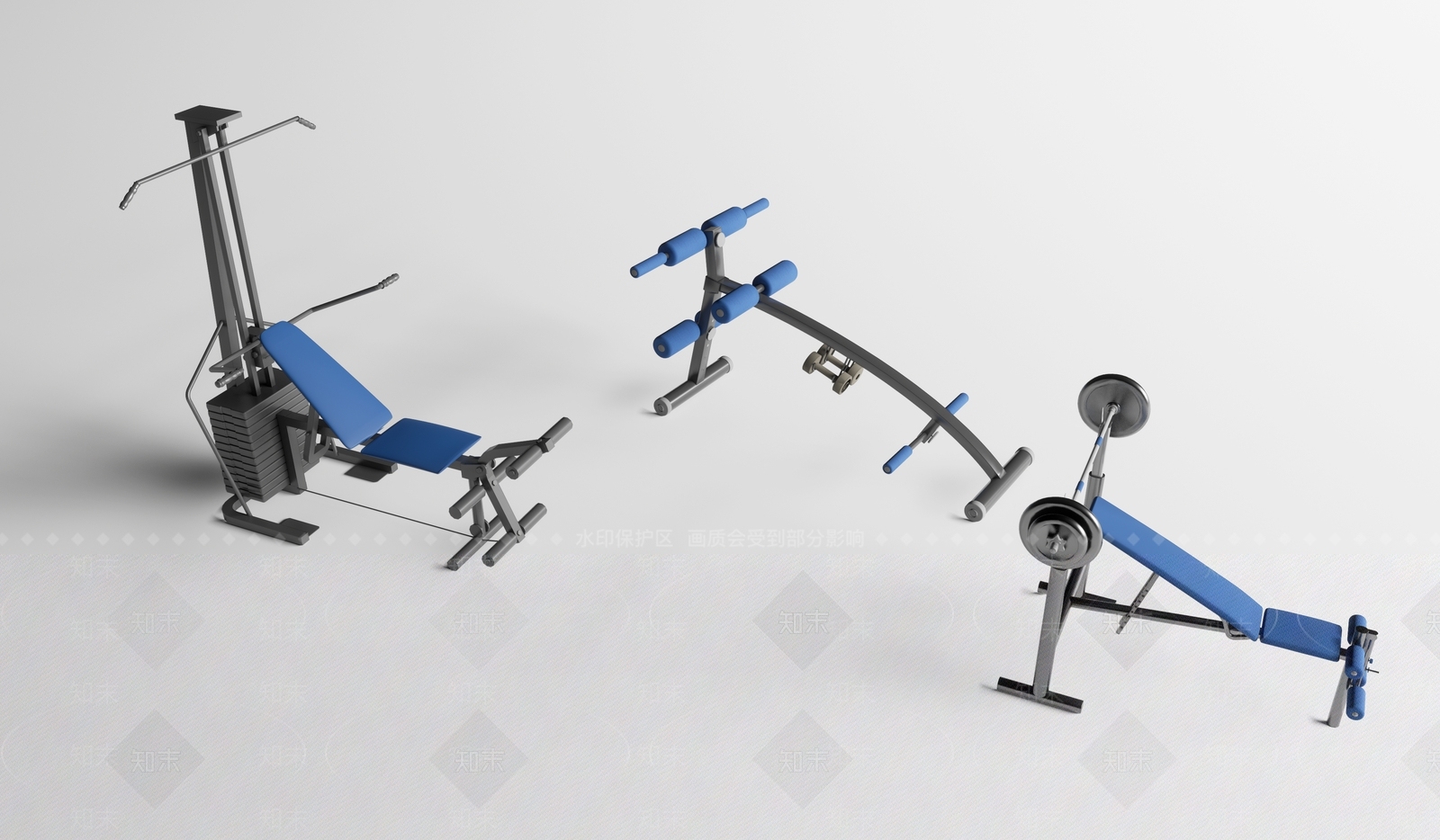 健身器材3D模型下载【ID:1130442124】