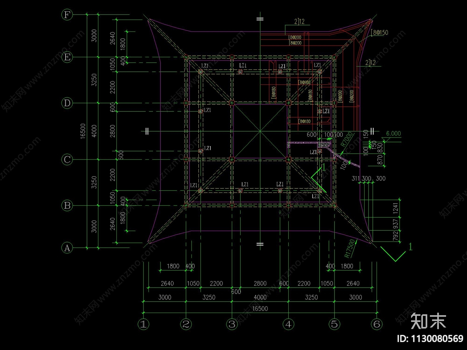 中式古建三层阁楼全套cad施工图下载【ID:1130080569】