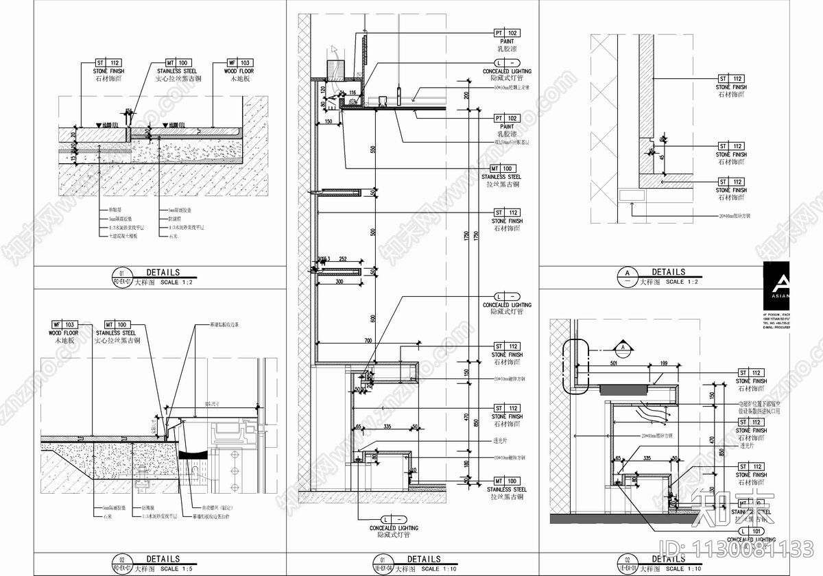 350㎡行政酒廊室内cad施工图下载【ID:1130081133】