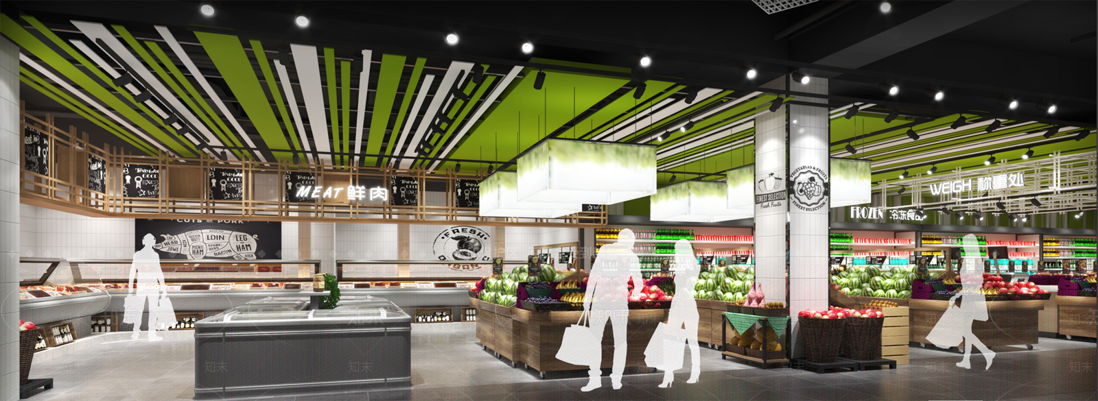 工业风超市水果区3D模型下载【ID:1130082503】