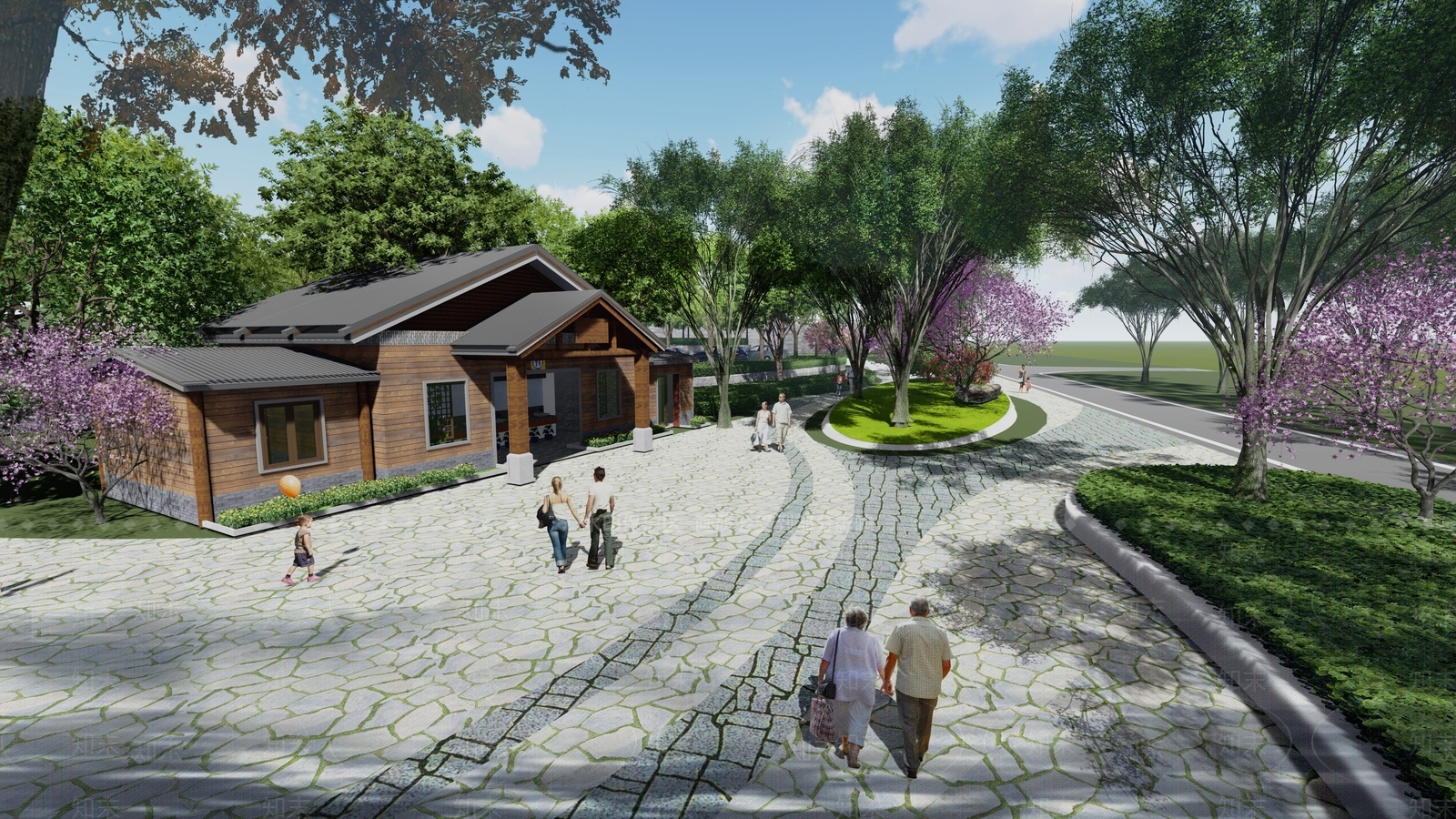 现代景观公园SU模型下载【ID:1130084747】