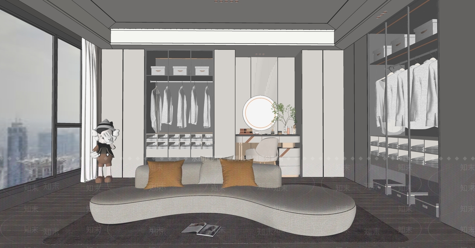 现代衣帽间SU模型下载【ID:1130091416】