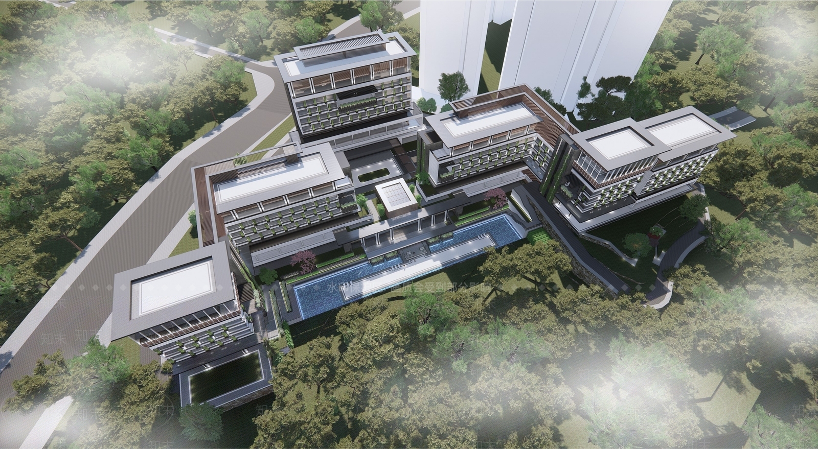 现代养老综合体SU模型下载【ID:1130151507】