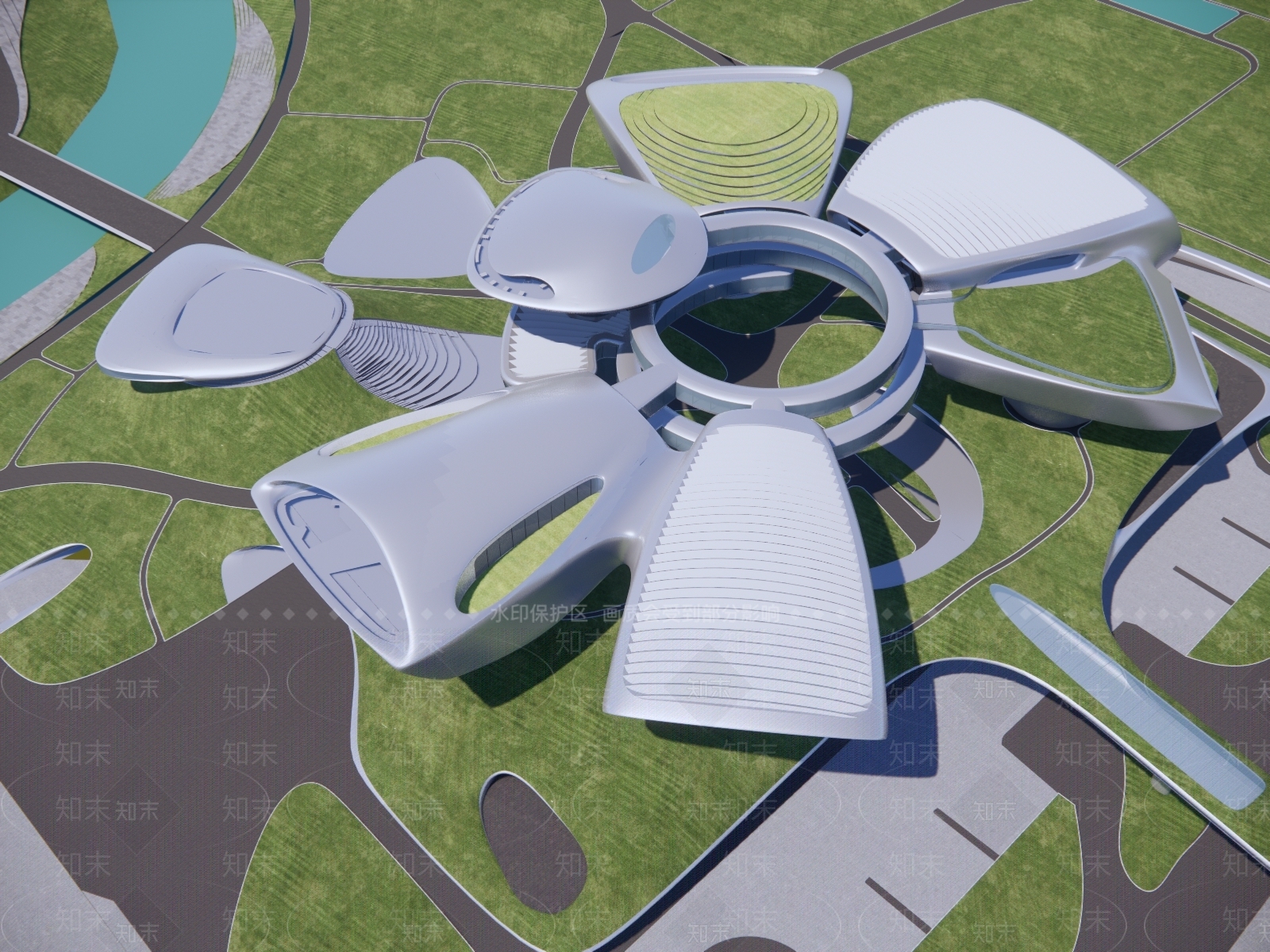 现代文教建筑SU模型下载【ID:1130098166】