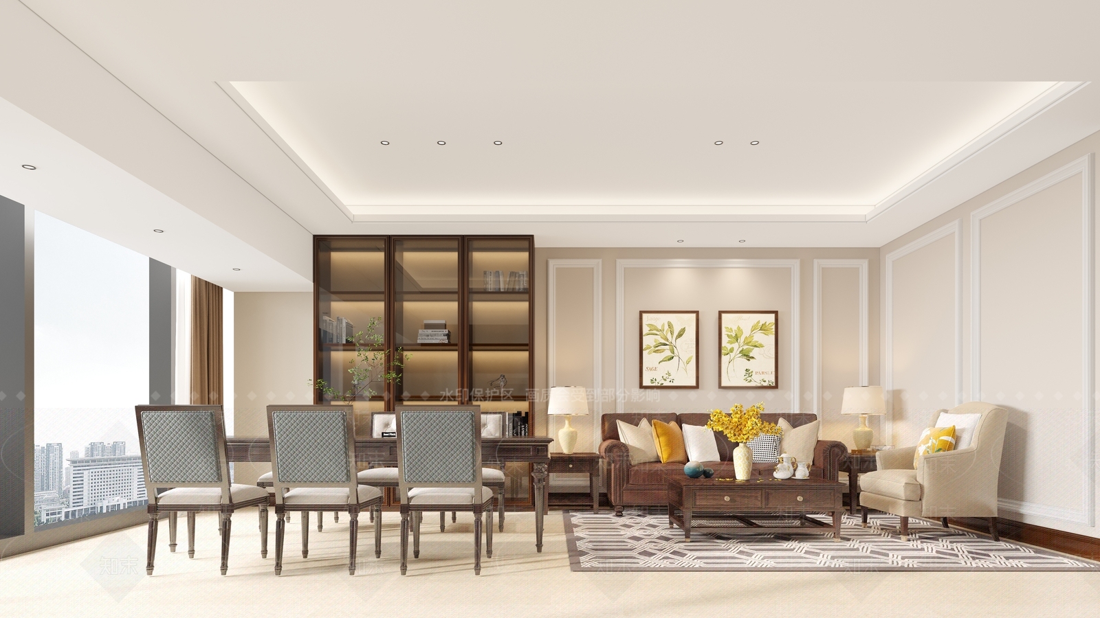 简欧茶室3D模型下载【ID:1130104470】