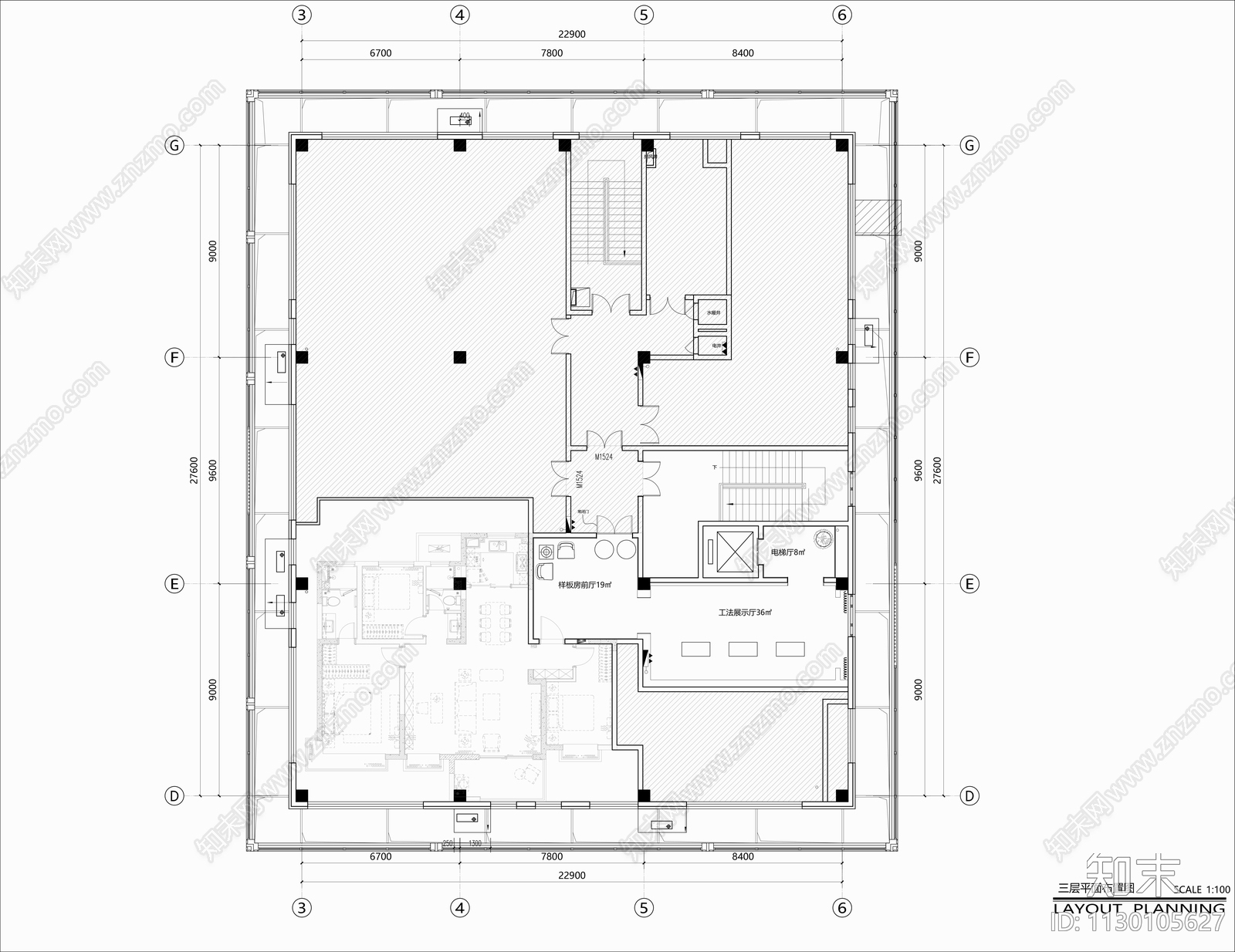 1100平新中式售楼处效果图cad施工图下载【ID:1130105627】