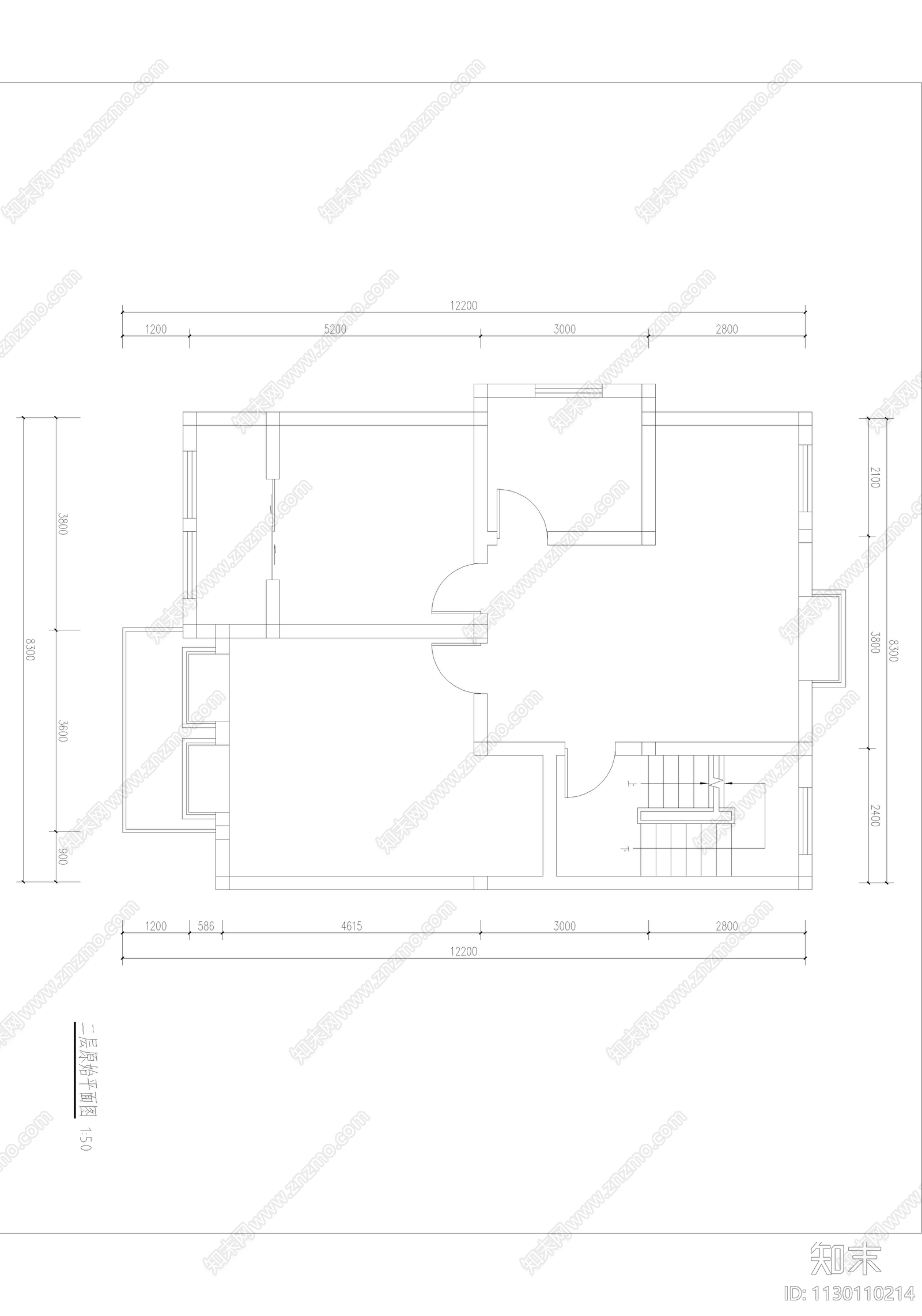 广陈自建别墅cad施工图下载【ID:1130110214】