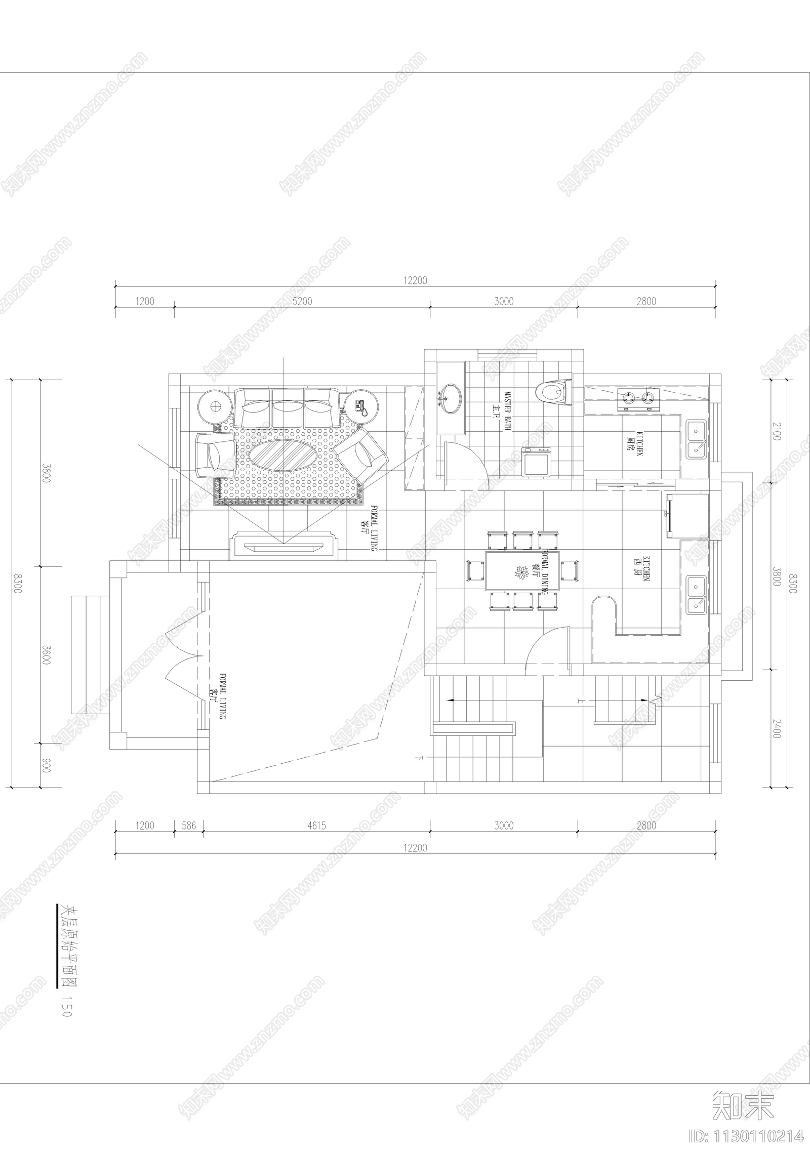 广陈自建别墅cad施工图下载【ID:1130110214】