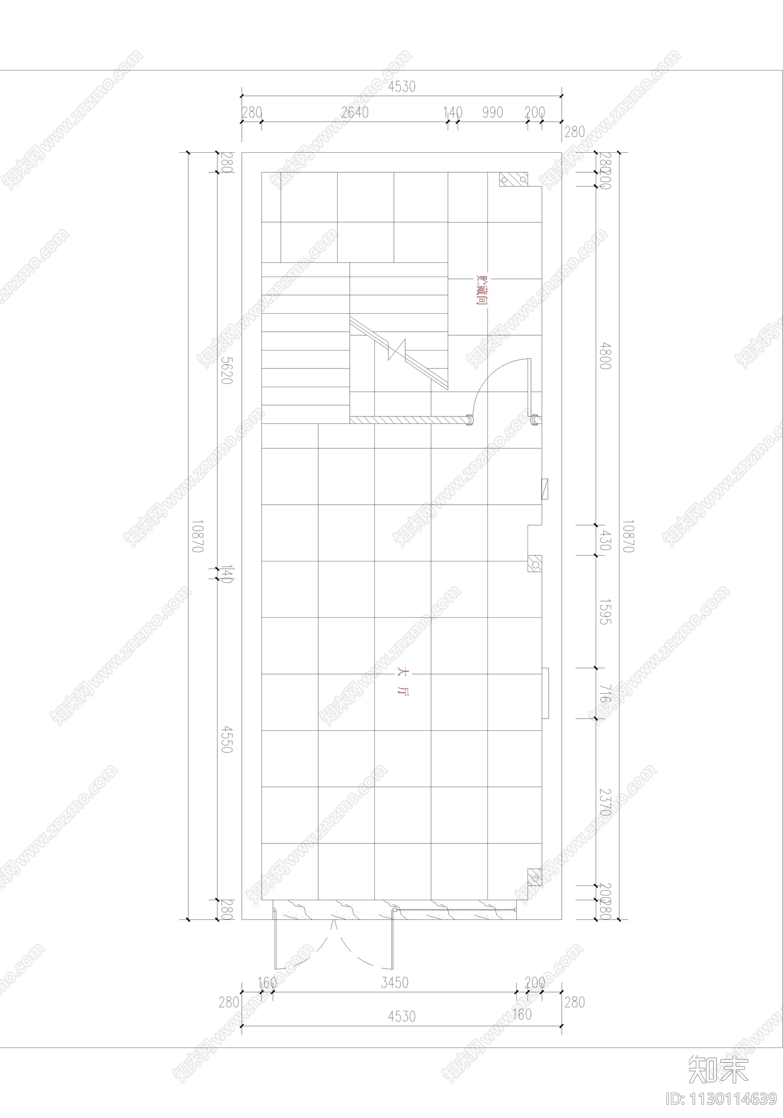 办公室cad施工图下载【ID:1130114639】