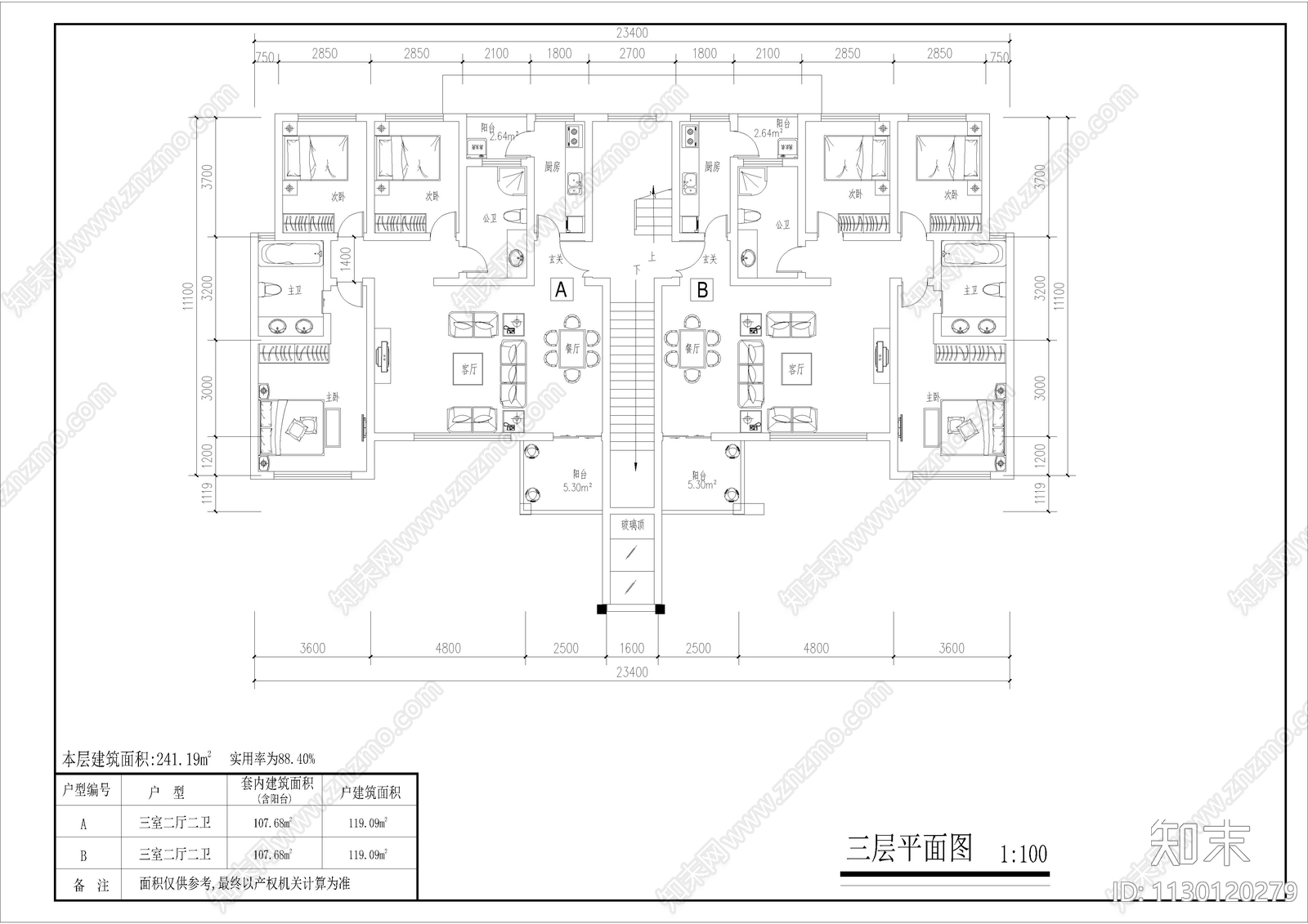 居住区建筑图cad施工图下载【ID:1130120279】