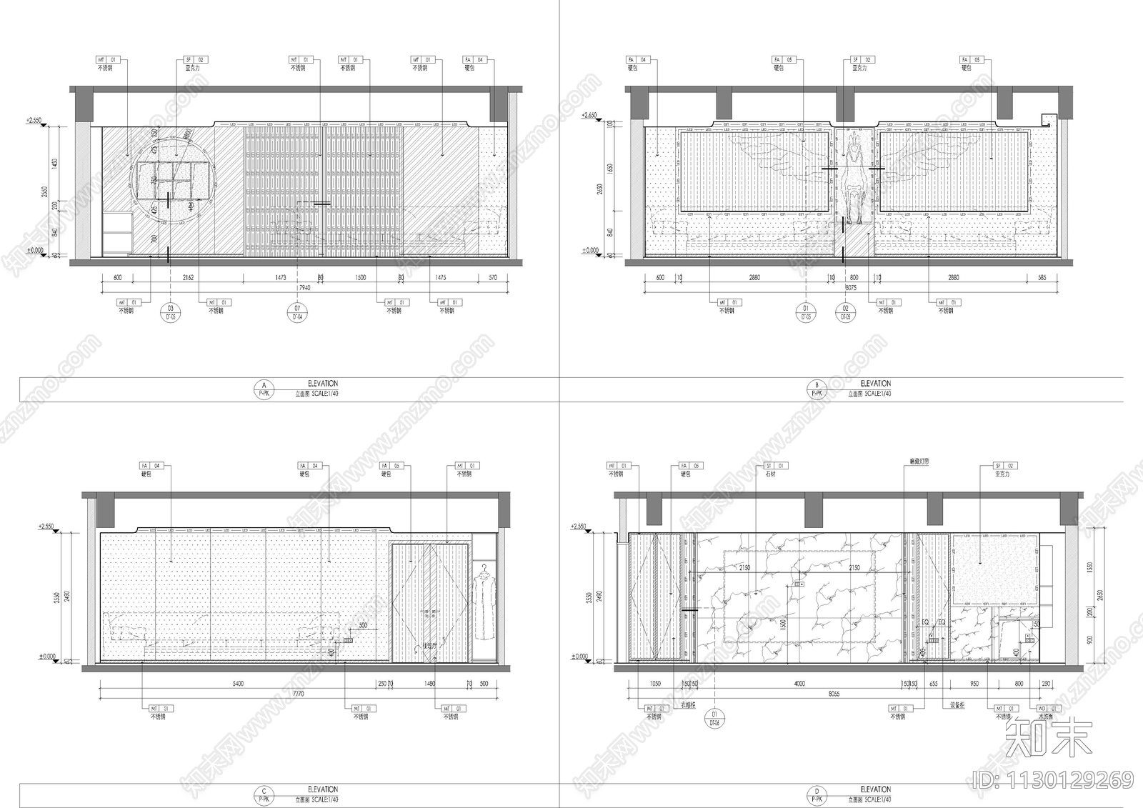 上海某中式会所茶室cad施工图下载【ID:1130129269】