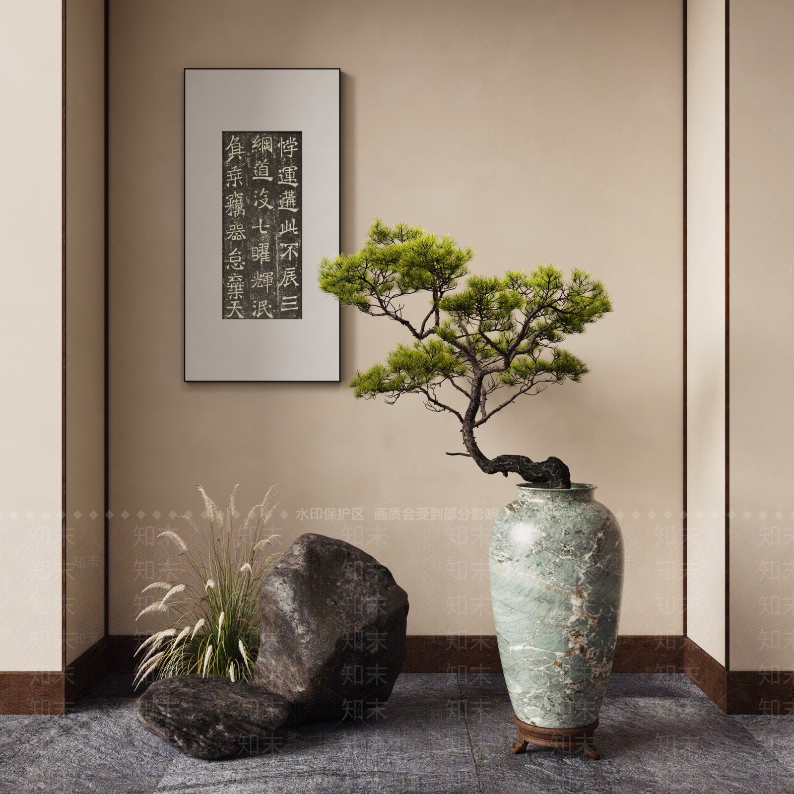 松树盆栽3D模型下载【ID:1130134542】