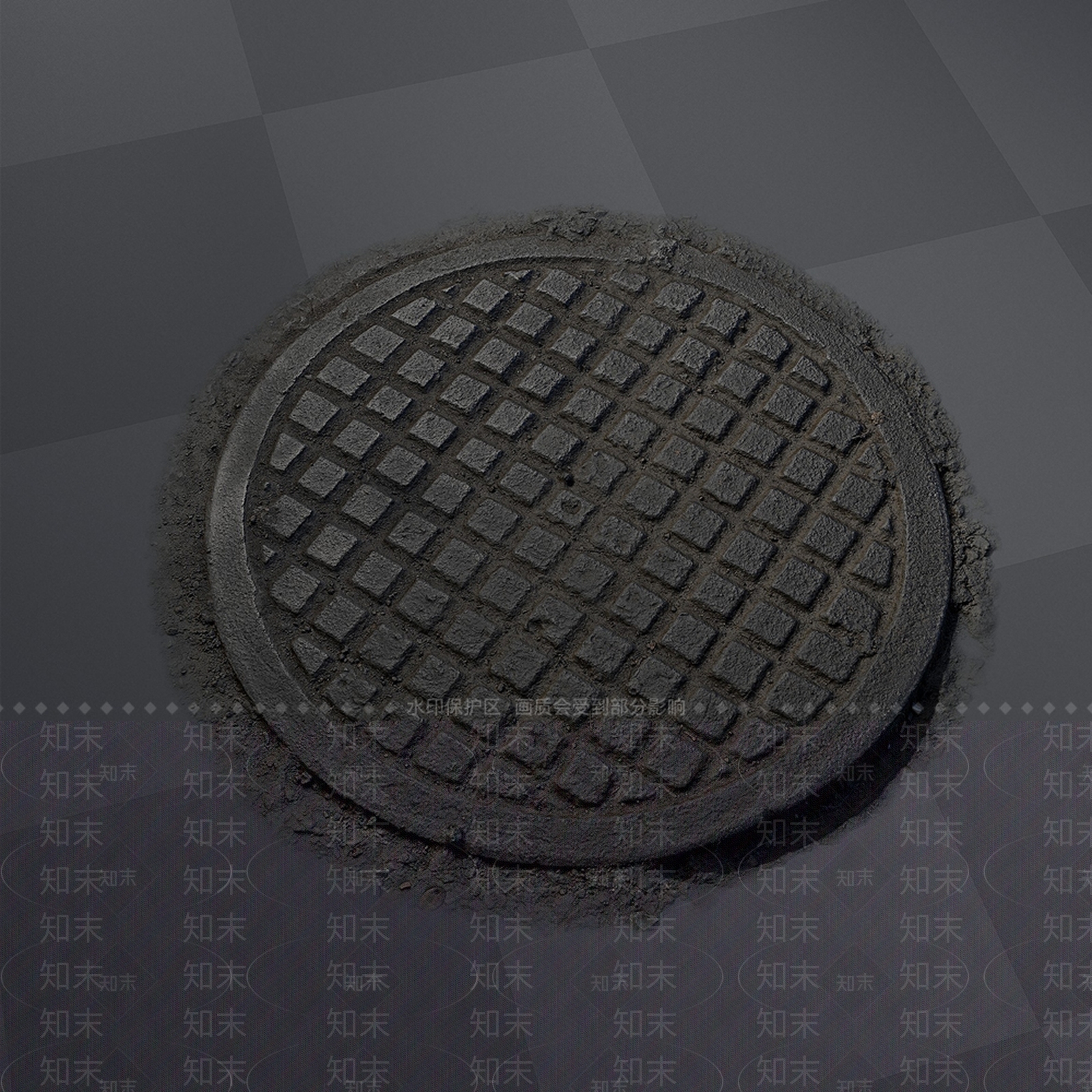 现代室外下水道井盖3D模型下载【ID:1130141819】