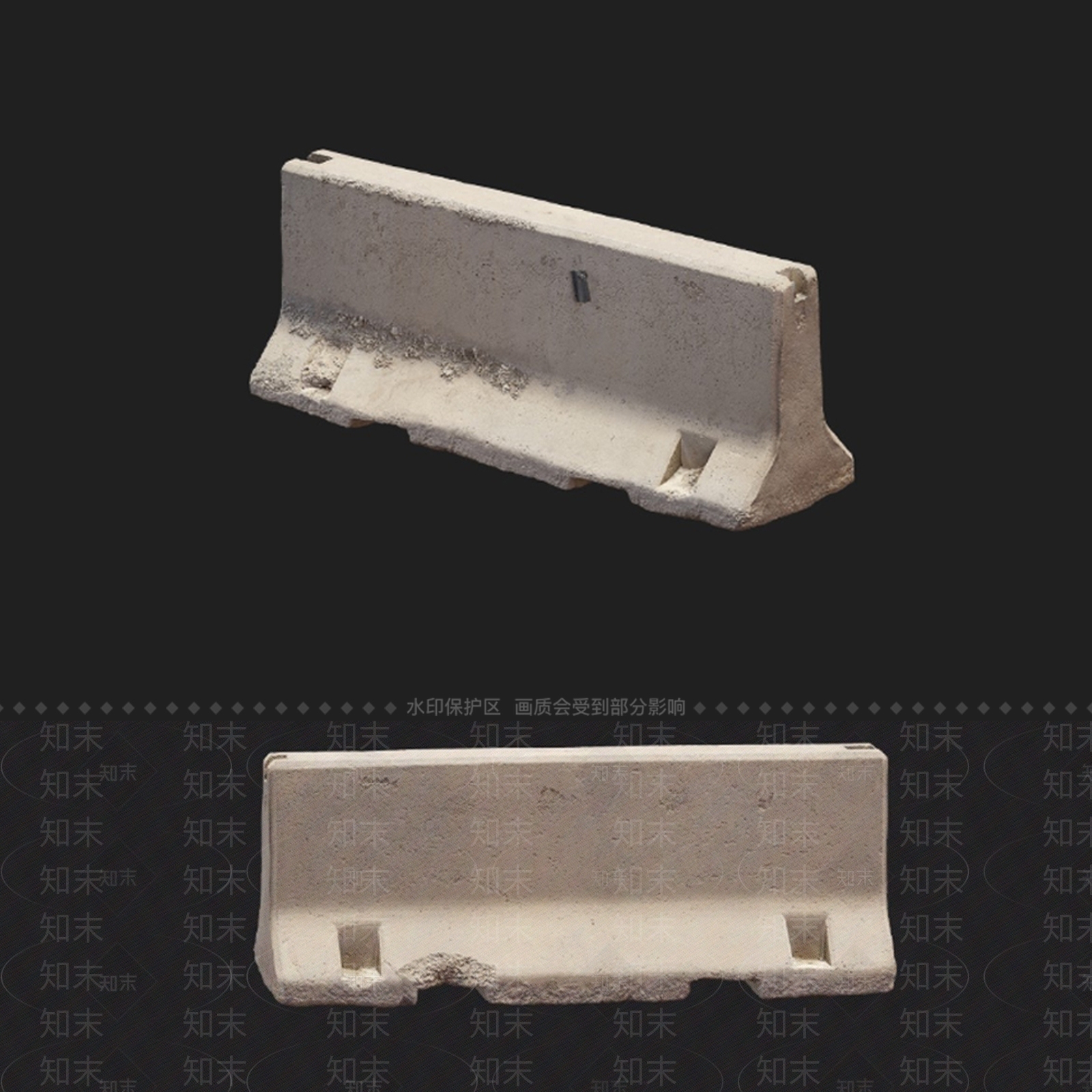 现代混凝土护栏3D模型下载【ID:1130142863】