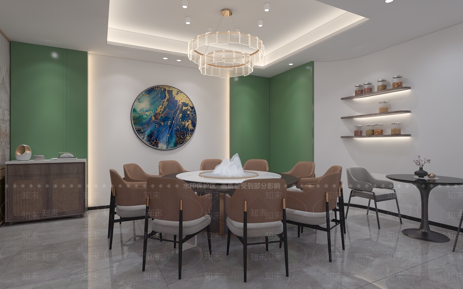 新中式餐厅大包厢3D模型下载【ID:1130145282】_知末3d模型网