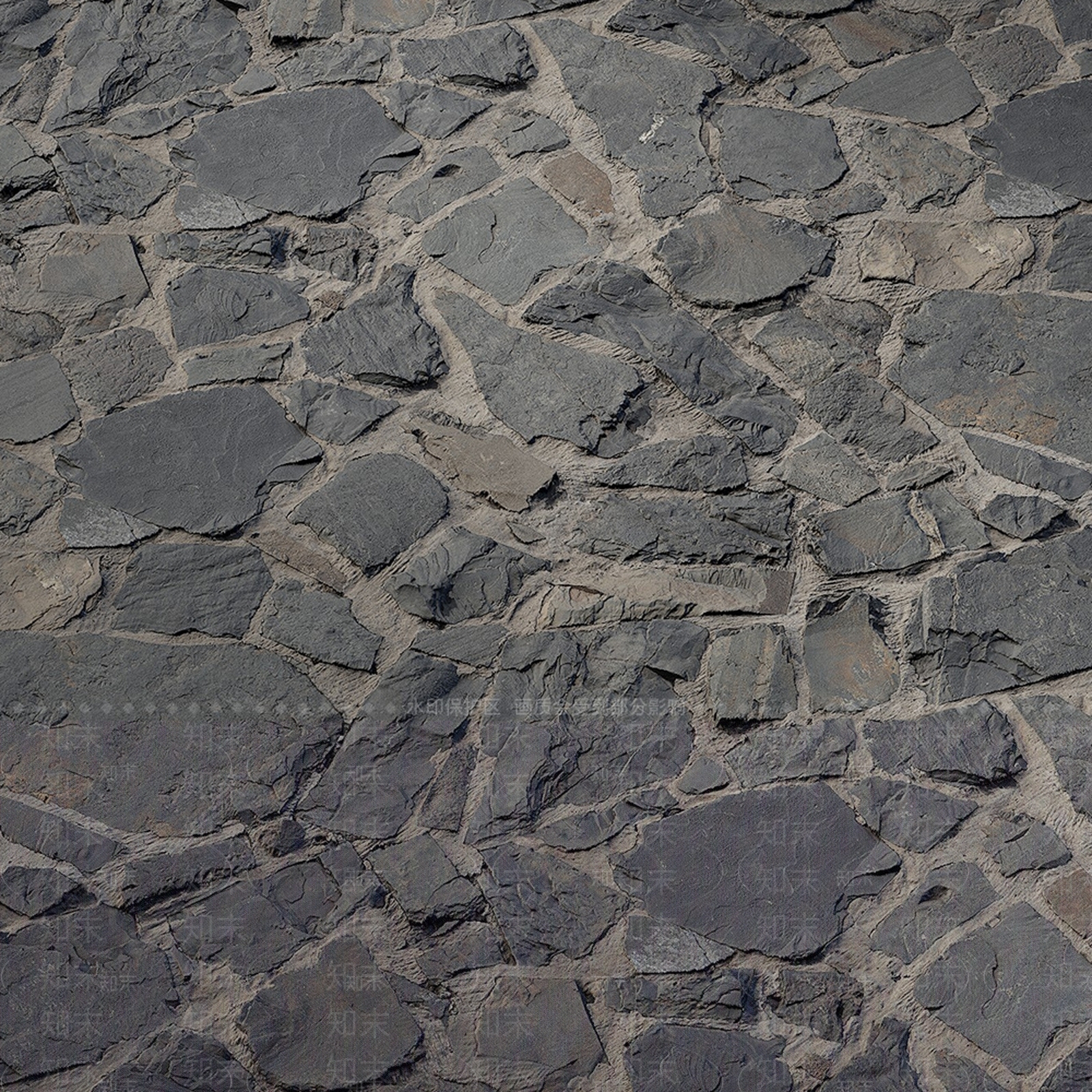 新中式室外石头路面3D模型下载【ID:1130145379】