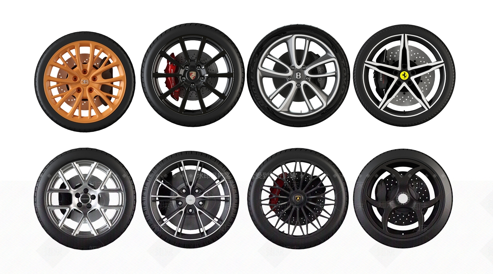 汽车轮胎3D模型下载【ID:1132619795】