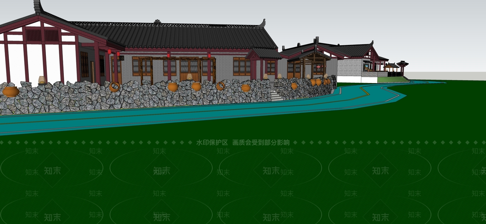 中式民居SU模型下载【ID:1130150904】