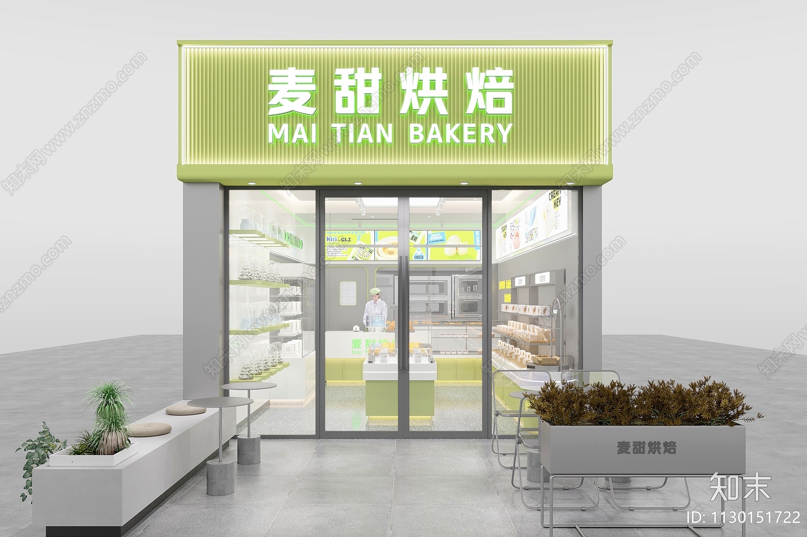 现代甜品面包店3D模型下载【ID:1130151722】