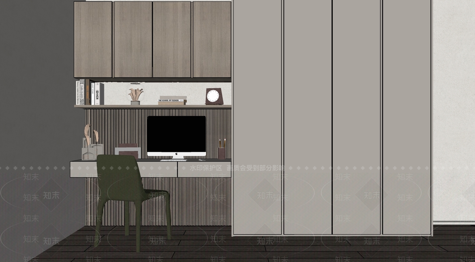 现代衣柜SU模型下载【ID:1130153276】