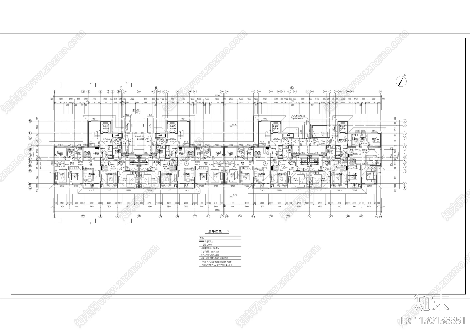 桦南住宅建筑cad施工图下载【ID:1130158351】