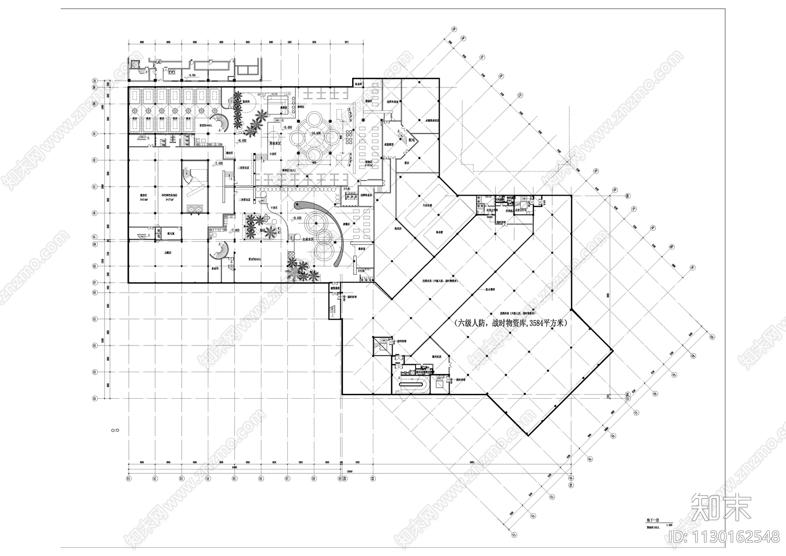 大型会所餐饮平面方案图cad施工图下载【ID:1130162548】