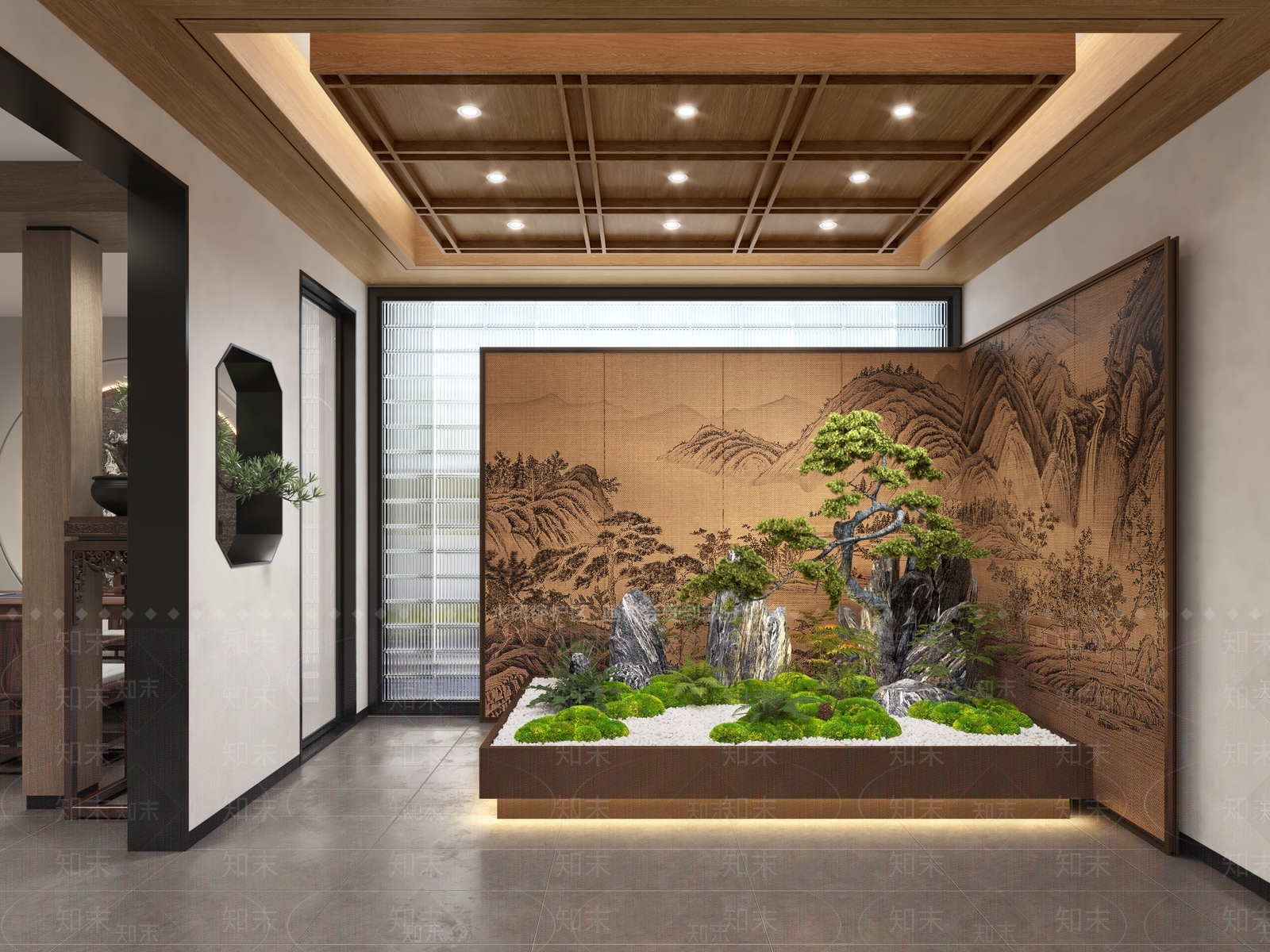 新中式茶室景观3D模型下载【ID:1130231573】