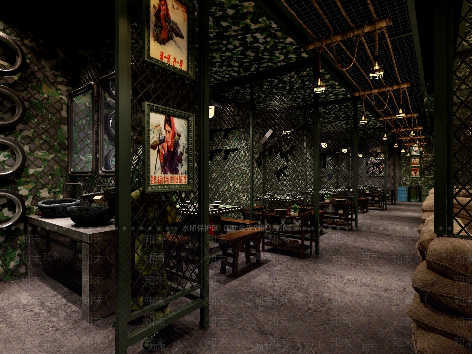 工业风主题火锅店3D模型下载【ID:1130167104】