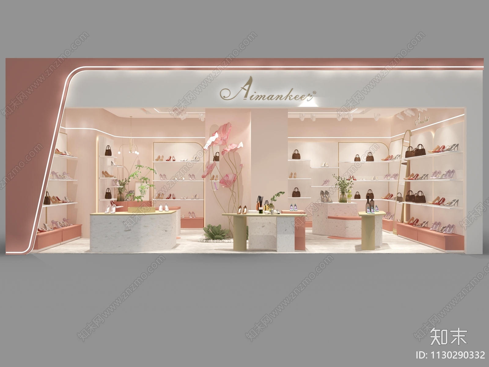 现代女鞋店3D模型下载【ID:1130290332】