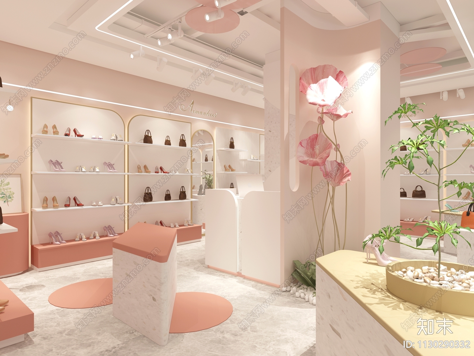 现代女鞋店3D模型下载【ID:1130290332】