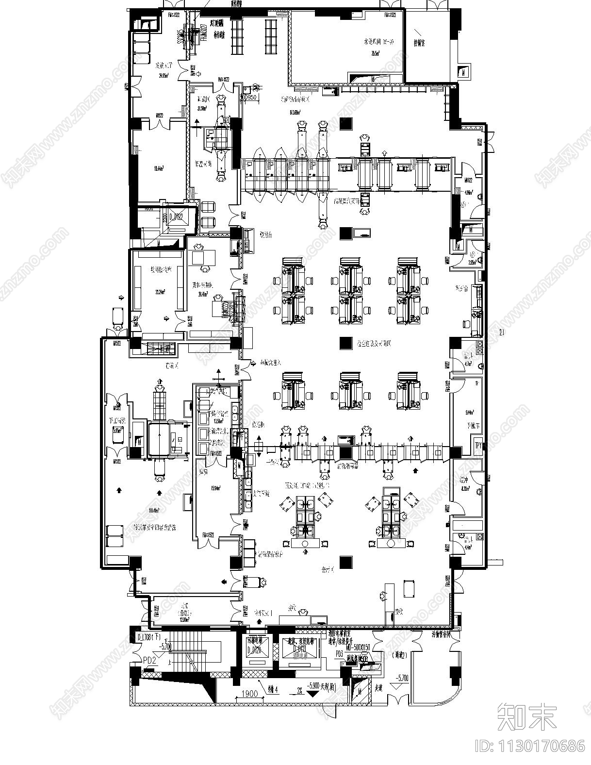 消毒供应中心平面布置图cad施工图下载【ID:1130170686】