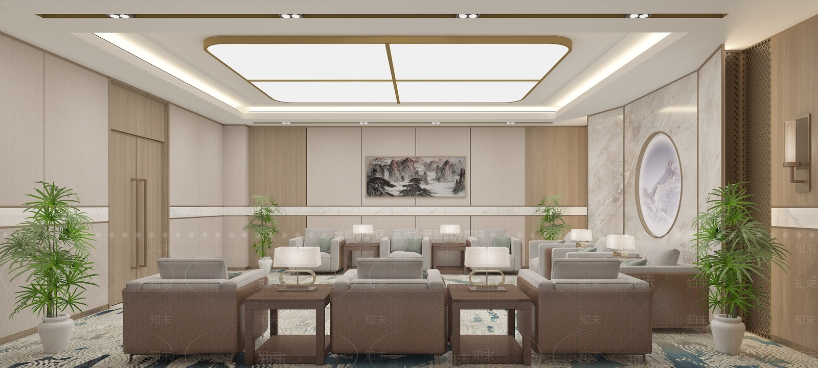 新中式接待室3D模型下载【ID:1130258242】