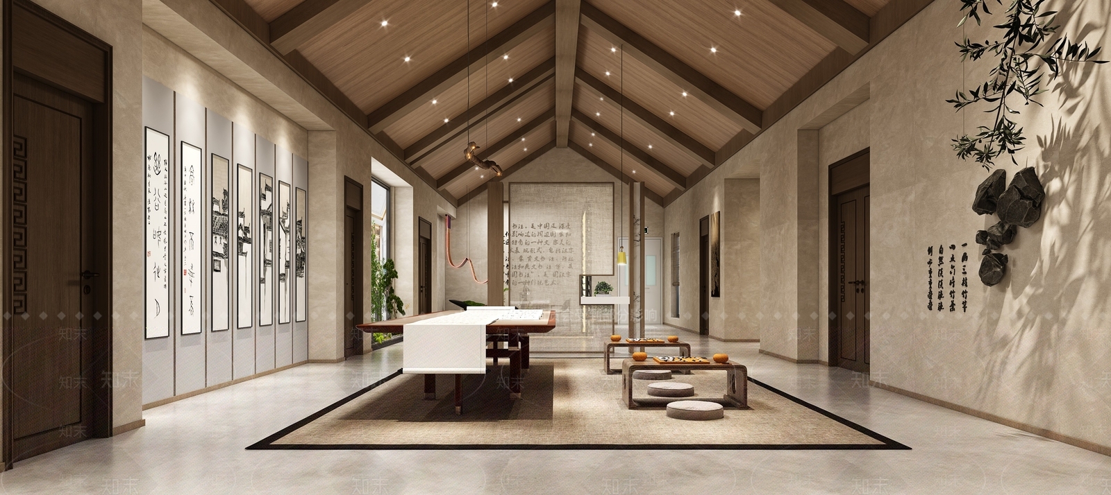 现代书画室3D模型下载【ID:1130173521】