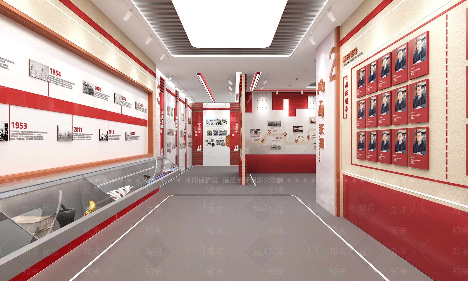 现代党建展厅SU模型下载【ID:1130174932】