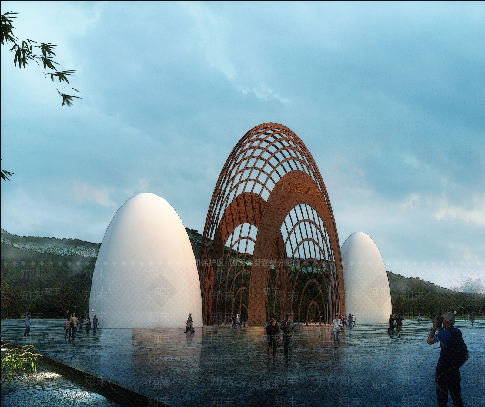 现代景观大门广场小建筑3D模型下载【ID:1143088176】