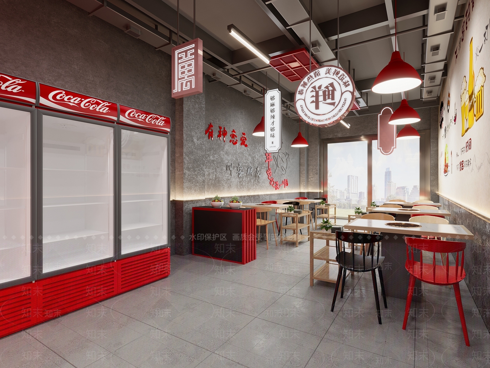 工业风火锅店3D模型下载【ID:1130217055】