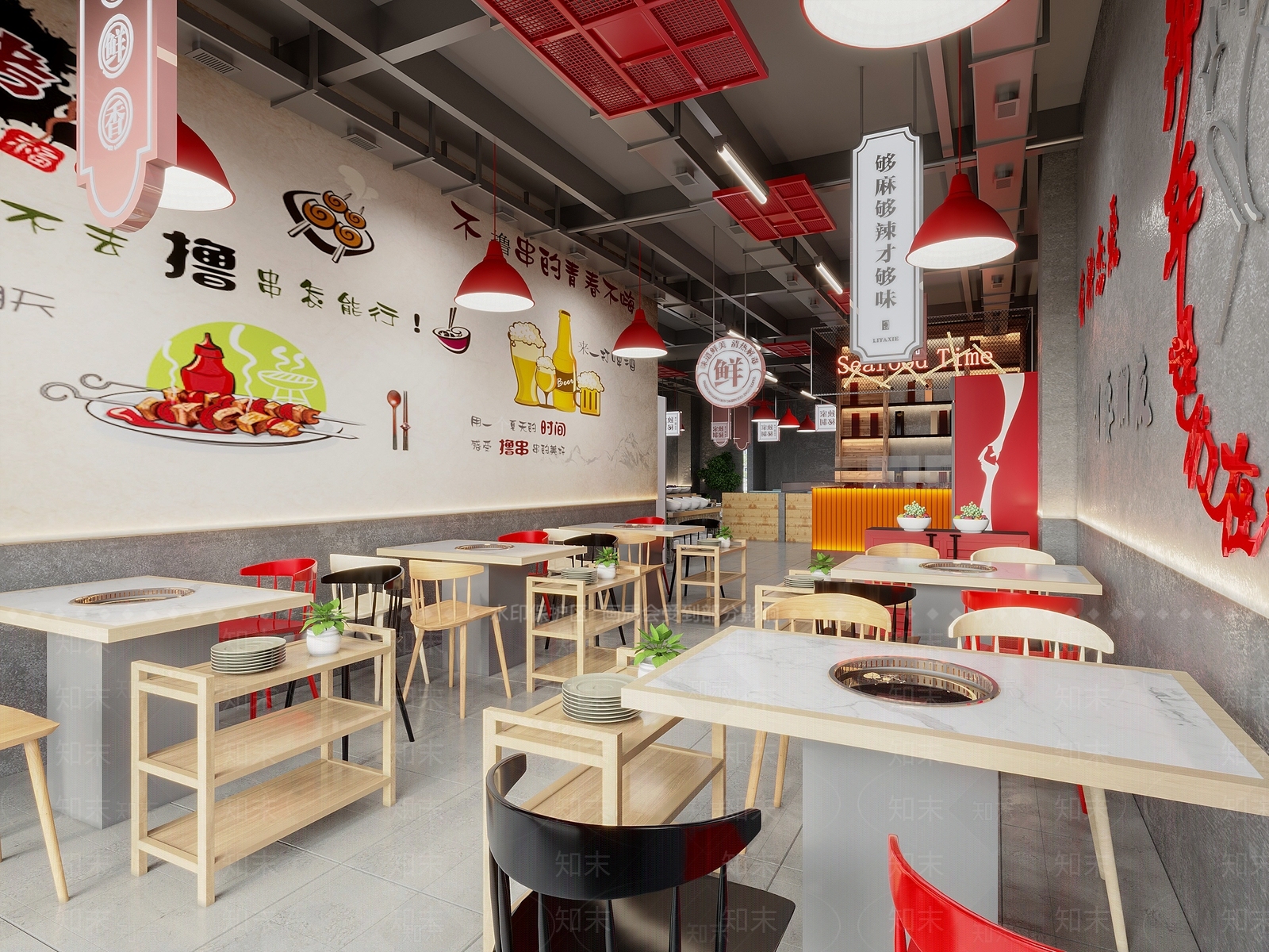 工业风火锅店3D模型下载【ID:1130217055】