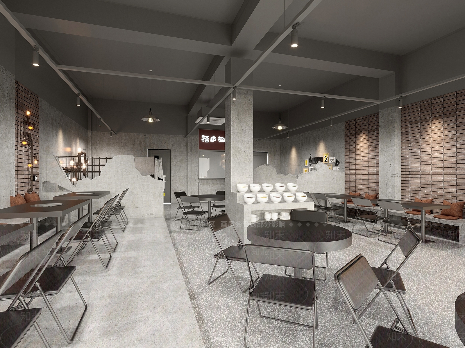 工业风火锅店3D模型下载【ID:1130217307】