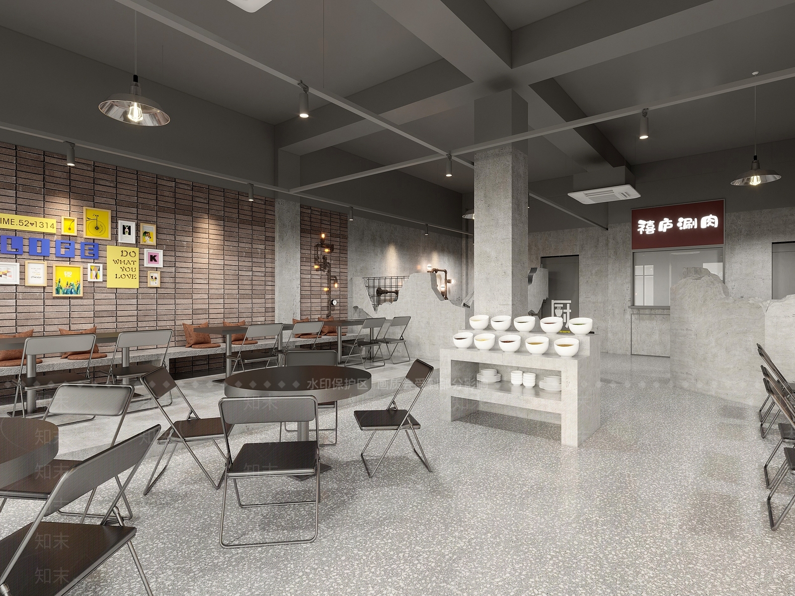 工业风火锅店3D模型下载【ID:1130217307】
