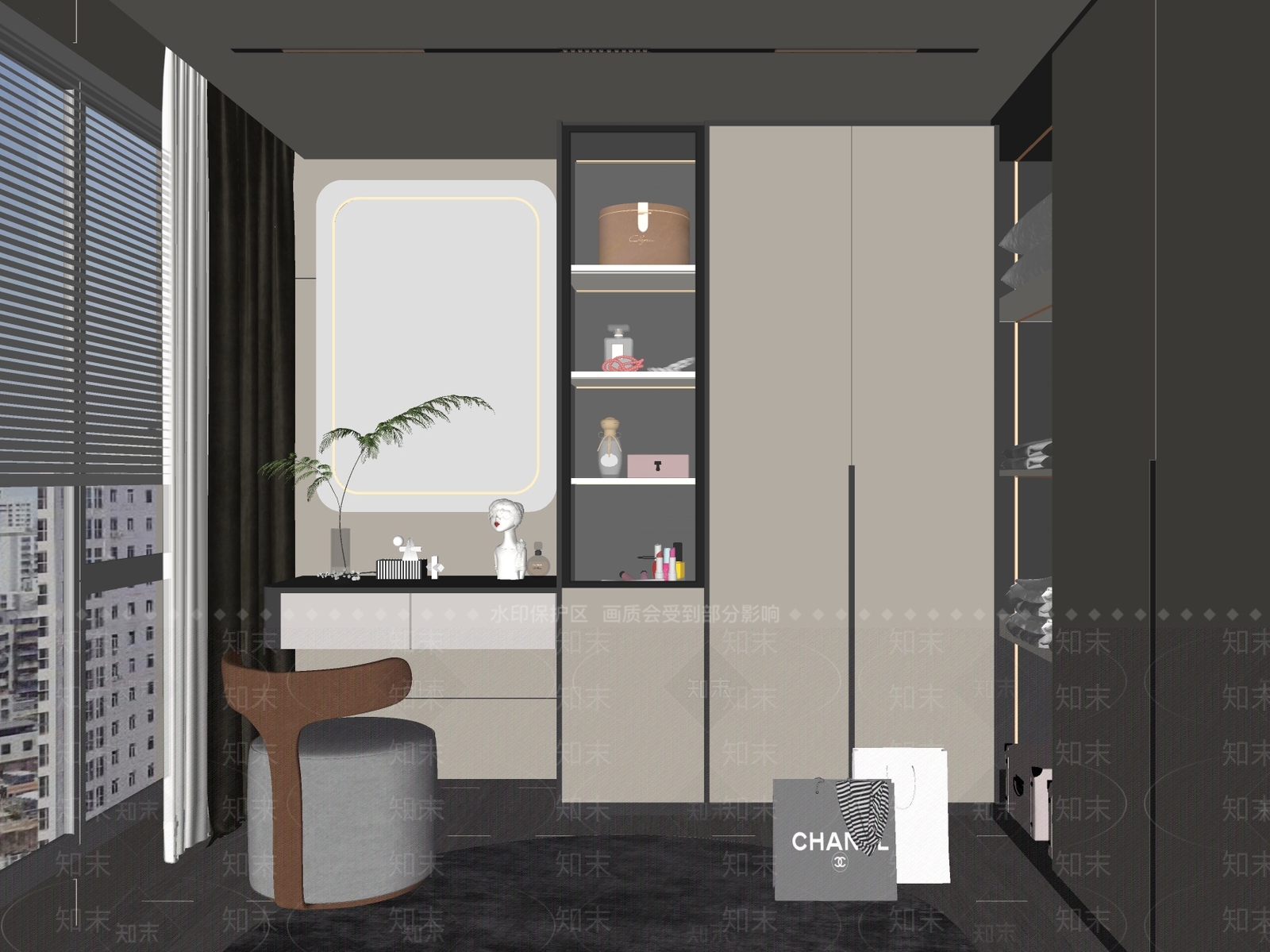 现代衣帽间SU模型下载【ID:1130194859】